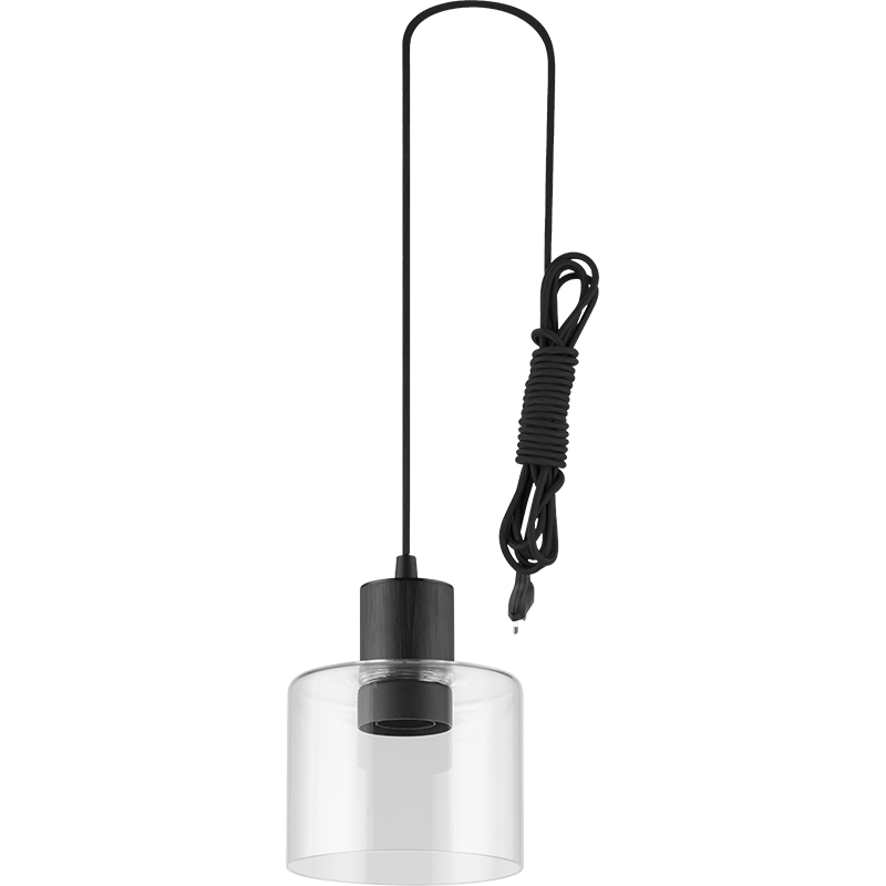 Modren Semplice Luce Attraente Lampadario Decorativo in Vetro Trasparente Lampada a Sospensione Regolabile E27 Dim