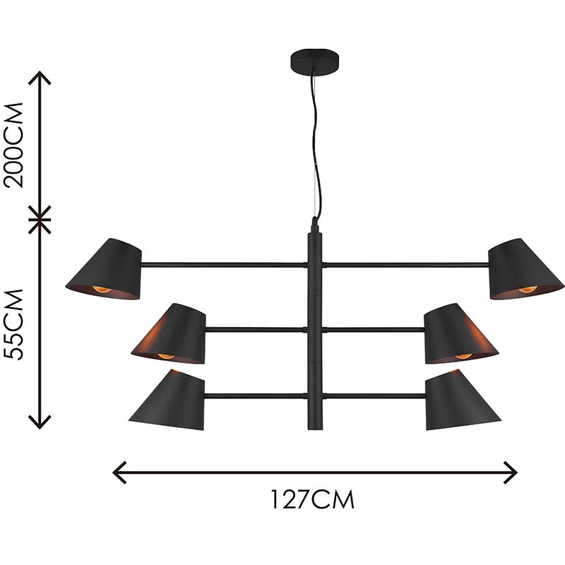 Luce semplice moderna nordica con tre bracci oscillanti Lampada a sospensione a soffitto regolabile 6lys E27