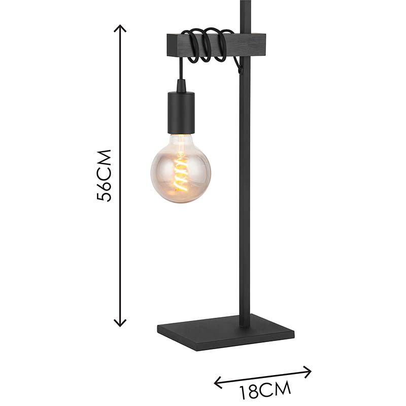 Lampada da tavolo creativa con finitura in legno naturale e attacco E27 dimmerabile