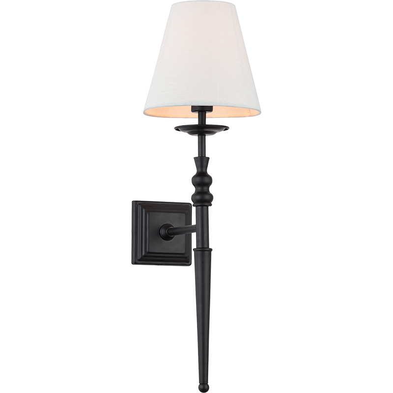 Classico design autentico di applique da parete Light Matt Black 46cm E14