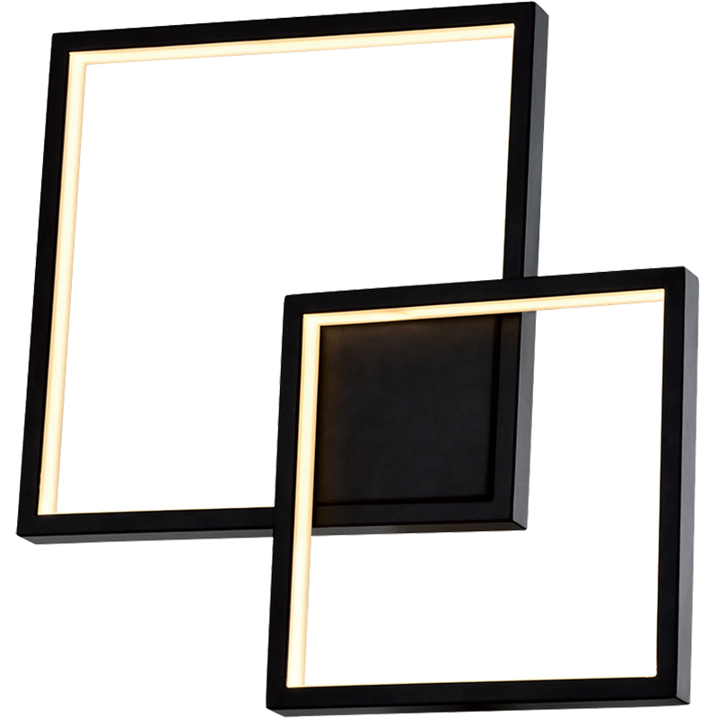 Lampada da soffitto quadrata doppia a strisce luminose a LED antiabbagliamento Dia.32cm Nero sabbia DIM