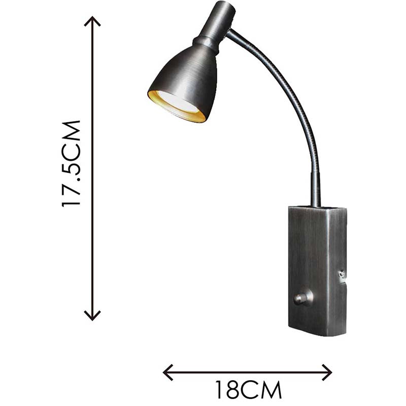 EMIL Lampada da parete in stile moderno nordico Lampada da studio a parete con braccio flessibile GU10 dim