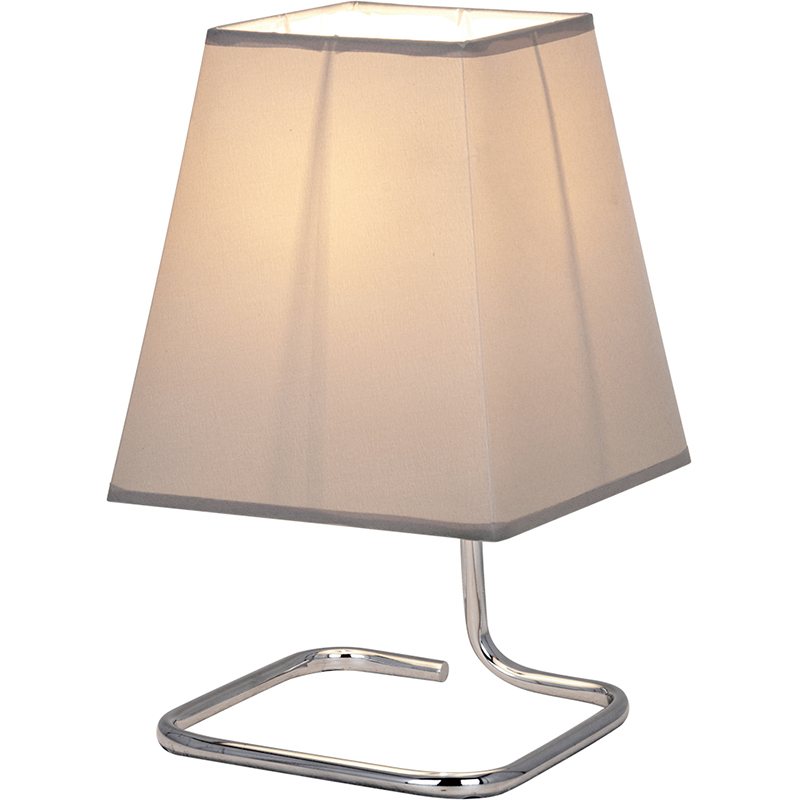 Lampada da tavolo semplice semplice con paralume in filo di rinforzo grigio beige fatto a mano E14