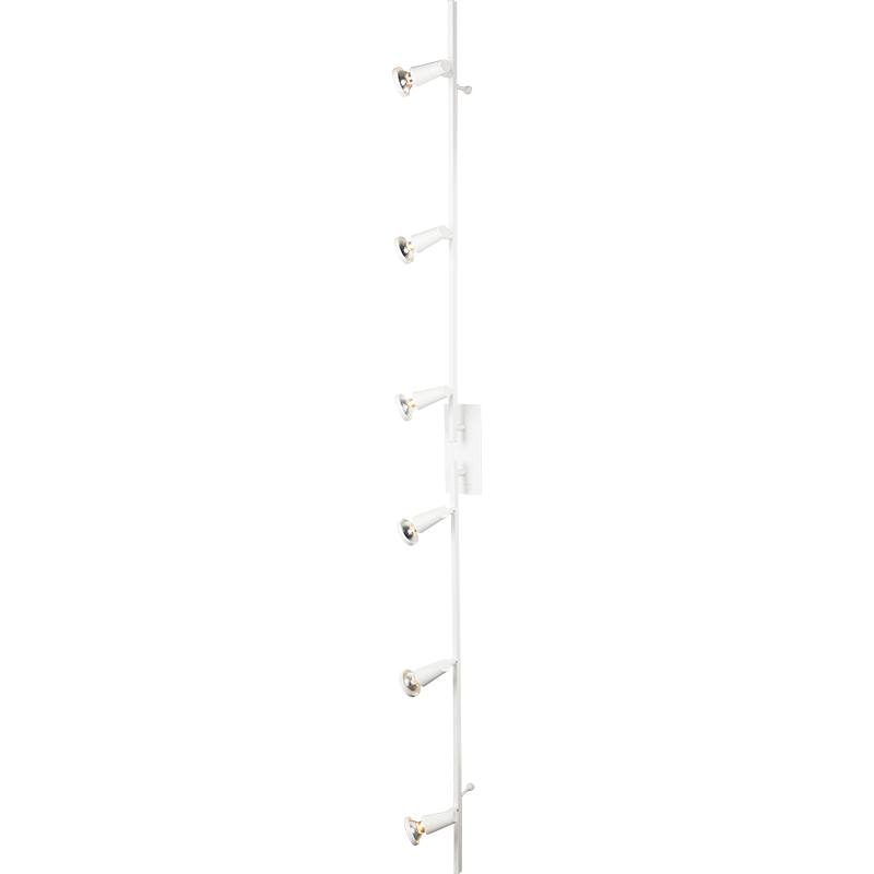 Faretto da soffitto moderno orientabile a 2 barre dritte satinato 6 luci bianco GU10