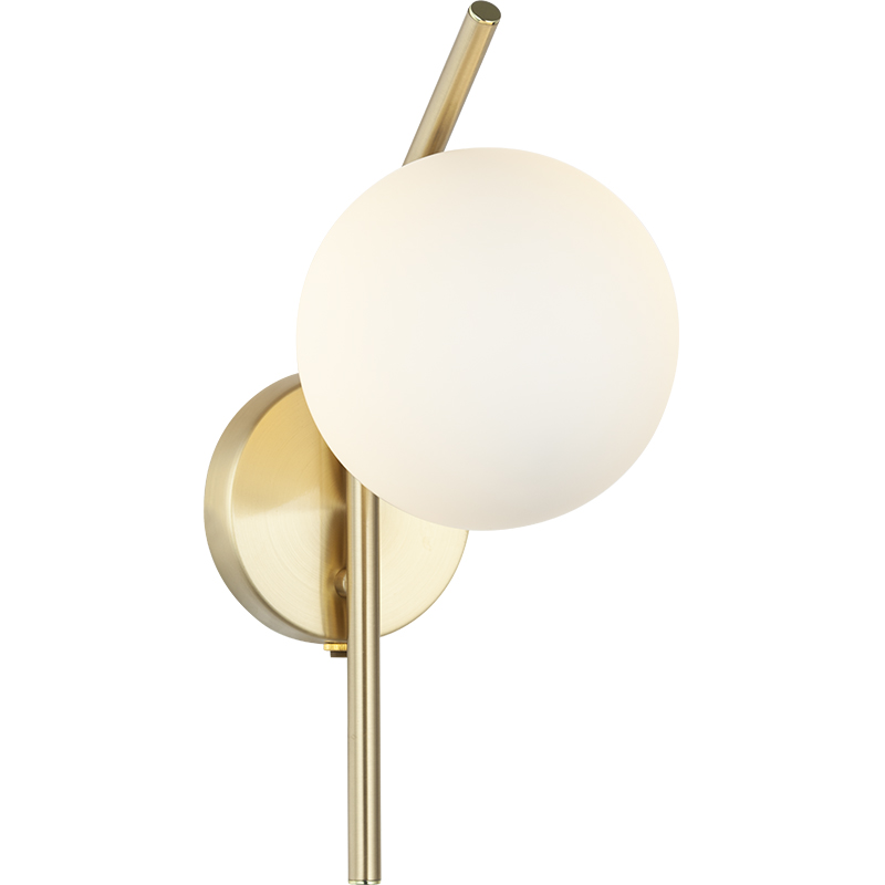 Elegante lampada da parete in vetro opale leggero dal design autentico nordico, luce decorativa a sfera G9