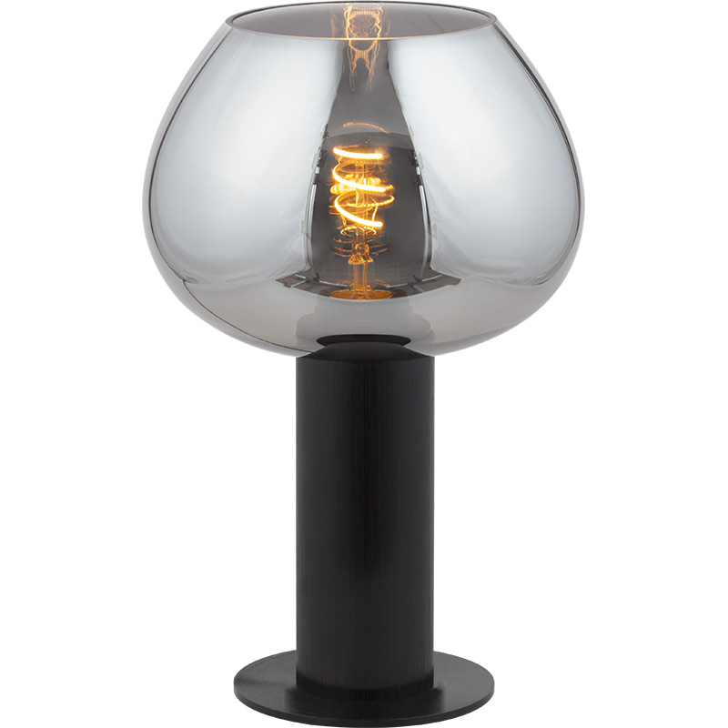 Mordern Elegante Colonna Lampada da Scrivania Kelly Lampada da Tavolo Decor Light Full Smoke Glass E27 Dim