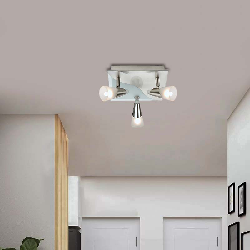 Design semplice di faretto da soffitto orientabile quadrato in vetro smerigliato 3lys G9