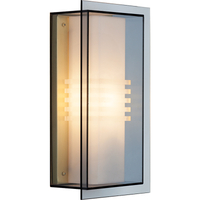 Lampada da esterno moderna in vetro fumé, applique da parete in ottone opaco IP54 E27