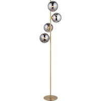 Elegante lampada da terra in vetro globo fumoso in ottone autentico nordico 4lys G9 dim