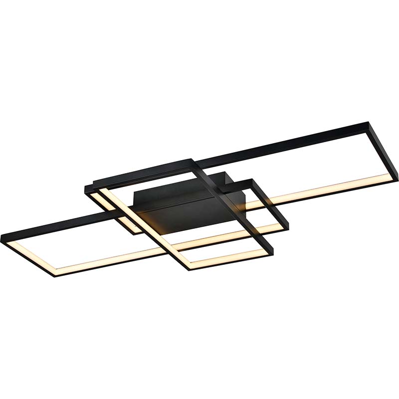 Lampada da soffitto moderna semplice LED a strisce 3 rettangolari sabbia nera L100cm DIM