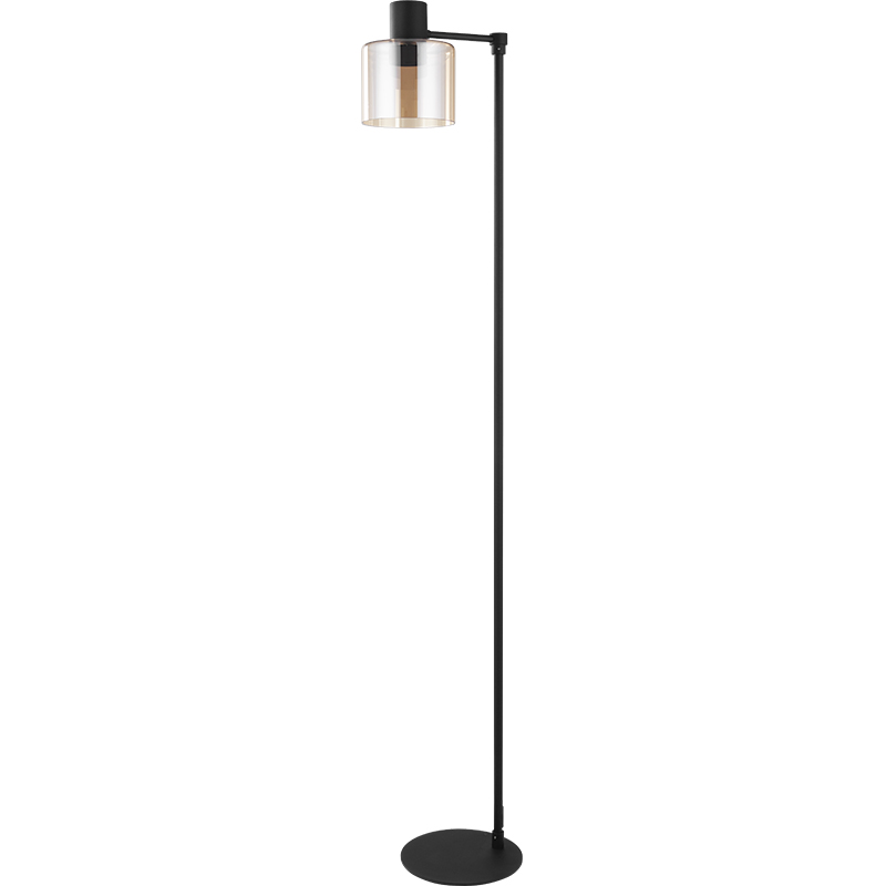 Lampada da terra in vetro ambrato decorativo moderno stile semplice da terra E27 dim