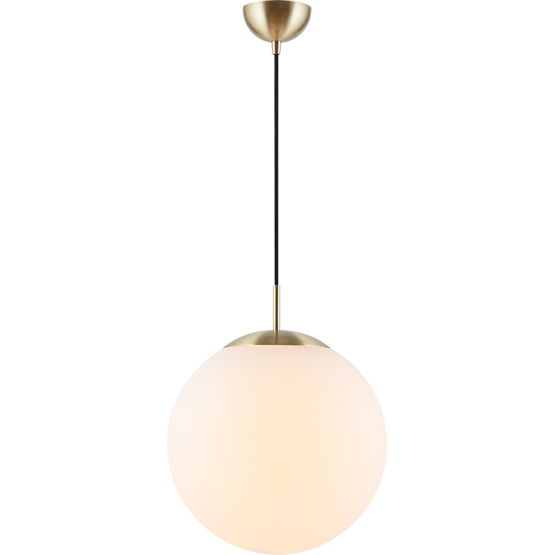 Lampada a sospensione a sfera in erba opale regolabile semplice da appendere Dia35cm Ottone opaco E27