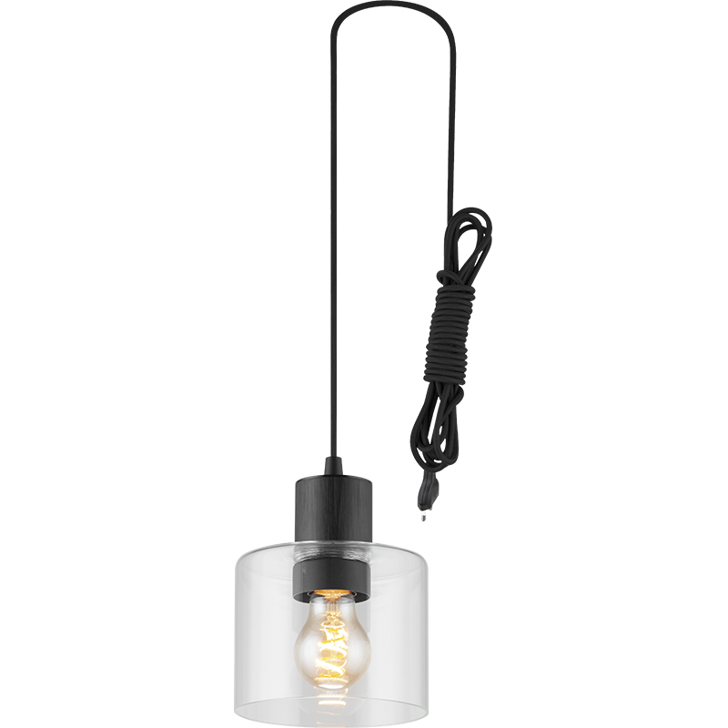 Modren Semplice Luce Attraente Lampadario Decorativo in Vetro Trasparente Lampada a Sospensione Regolabile E27 Dim