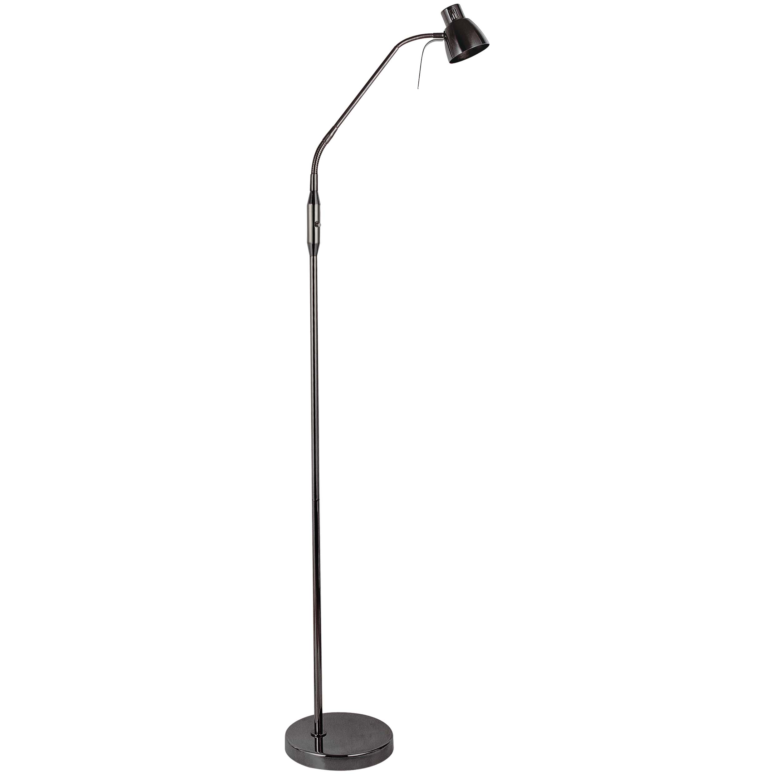 Lampada da terra minimalista con faretto dimmerabile GU10 in finitura cromata nera