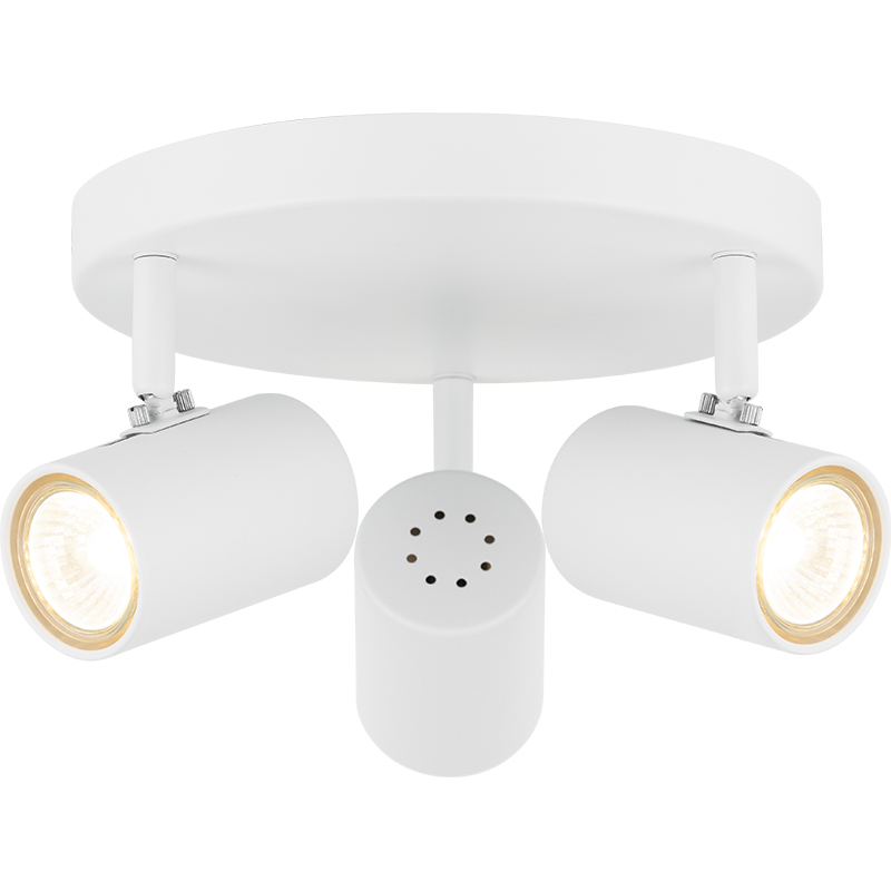 Plafoniera decorativa semplice ed elegante con tre lampade GU10 in bianco sabbia