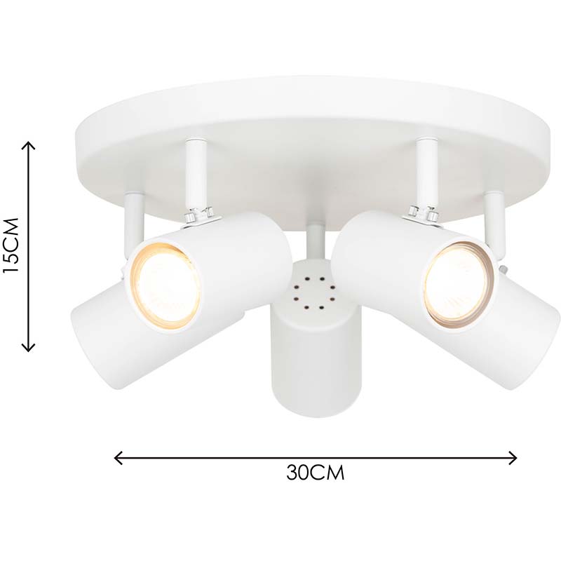 Plafoniera da incasso di ispirazione nordica con design semplice e 5 portalampada GU10 in bianco sabbia