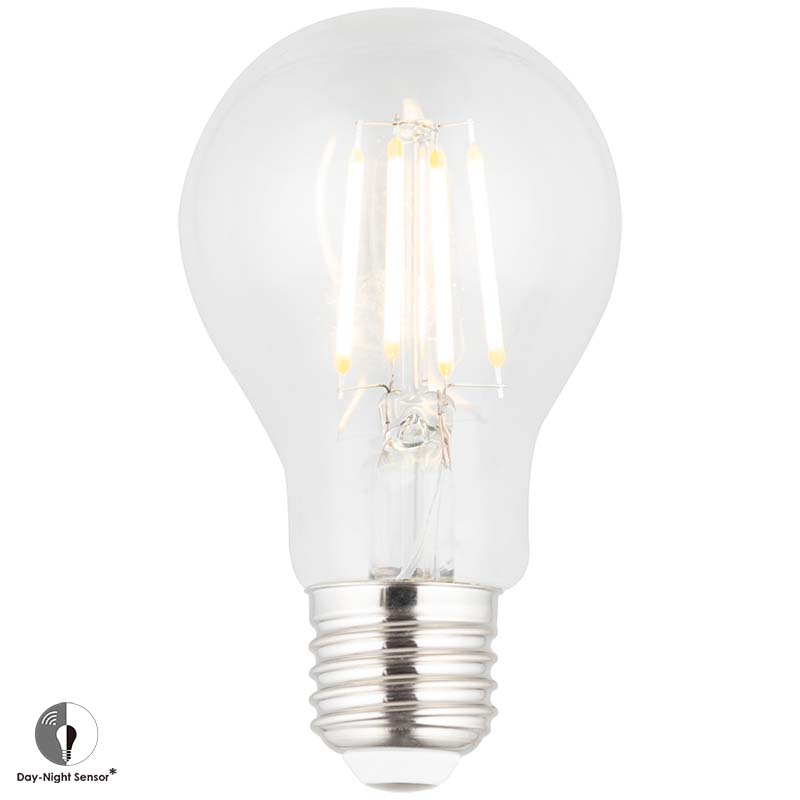 Illuminazione comoda ed efficiente 230V E27 A60 LED 7W Sensore giorno-notte Lampadina trasparente