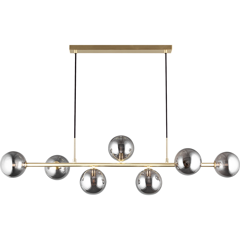 Lampada a sospensione dal design autentico nordico Lampada a sospensione regolabile decorativa 7lys Ottone opaco e vetro fumé G9