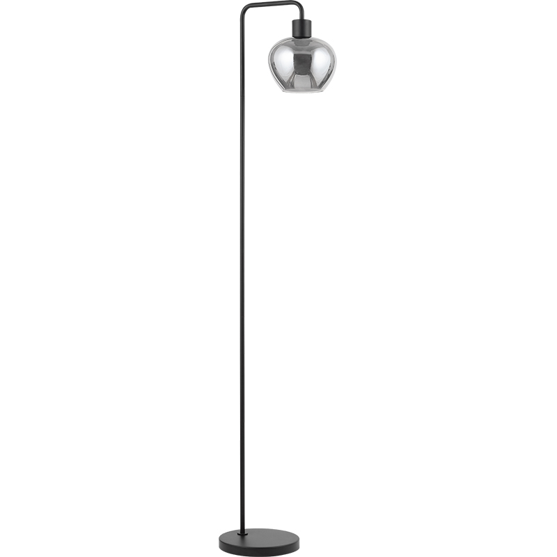 Lampada da terra in vetro fumè pieno di luce da terra Kelly dal design moderno ed elegante E27 dim