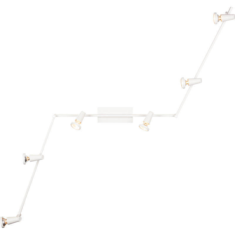 Faretto da soffitto orientabile moderno a 3 barre dritte bianco industriale GU10