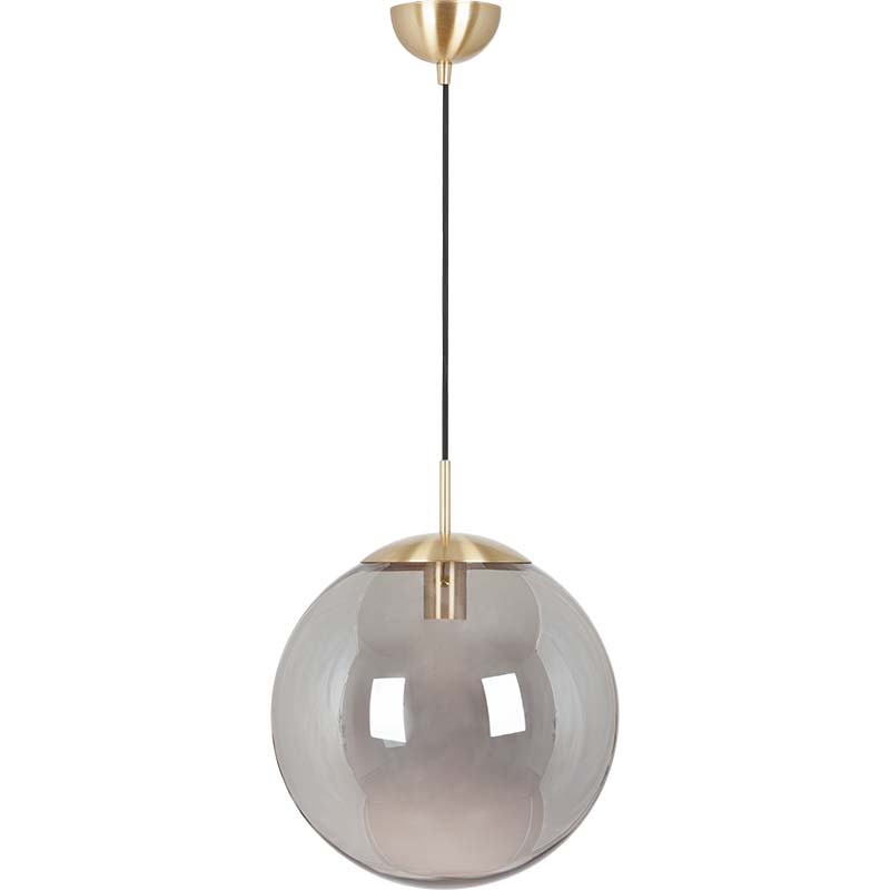 Luce semplice appesa luce regolabile fumo erba palla lampada a sospensione Dia35cm ottone opaco E27