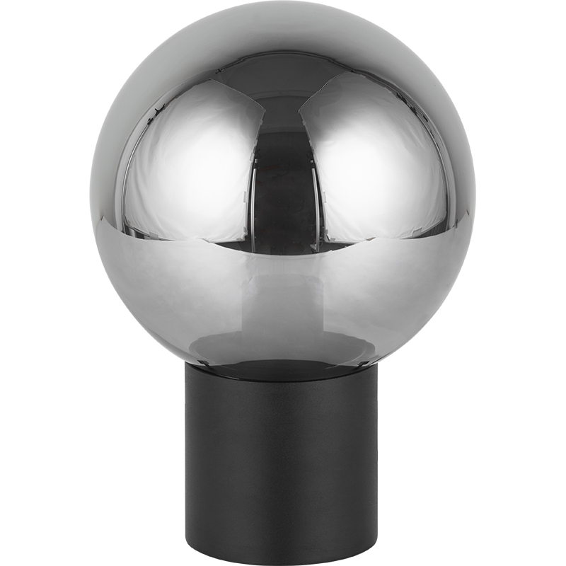 Lampada da scrivania in vetro fumé dal design autentico nordico con forma a sfera moderna e attacco E27