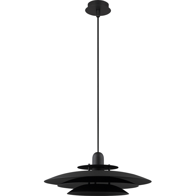 Nordic Round Light Attraente Lampadario Louvre Lampada a sospensione Regolabile in altezza Nero opaco E27