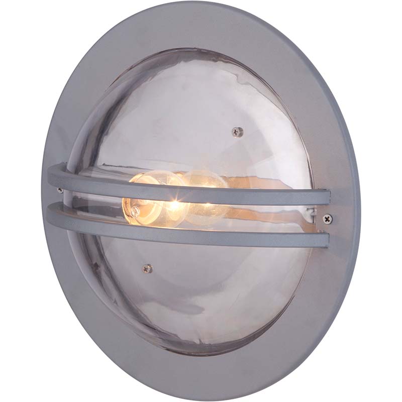 Simplism Moderno Lampada da Parete per Esterno Plafoniera Zincata con Base Tonda E27 IP54