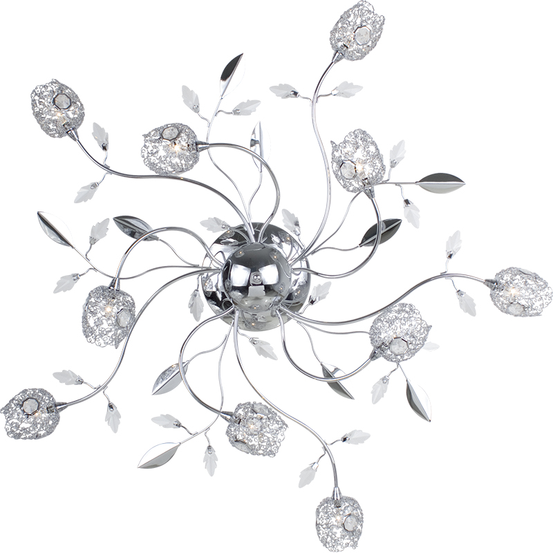 Mordern Design elegante della lampada da soffitto a fiore in cristallo Bling 10lys G4