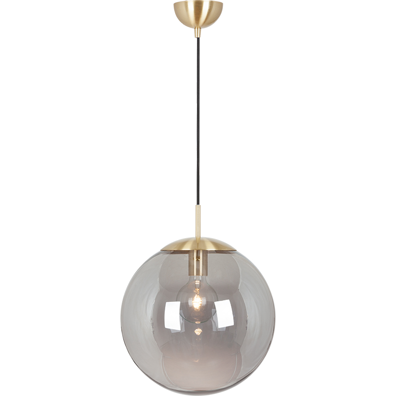 Luce semplice appesa luce regolabile fumo erba palla lampada a sospensione Dia35cm ottone opaco E27