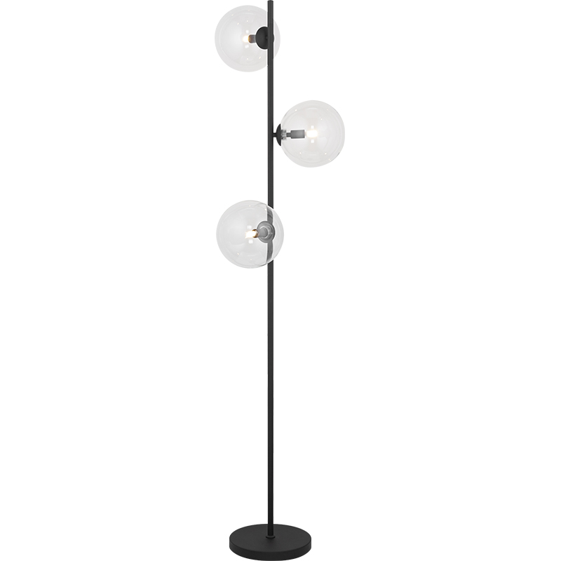 Elegante lampada da terra in vetro globo trasparente dal design autentico nordico 3lys G9 dim