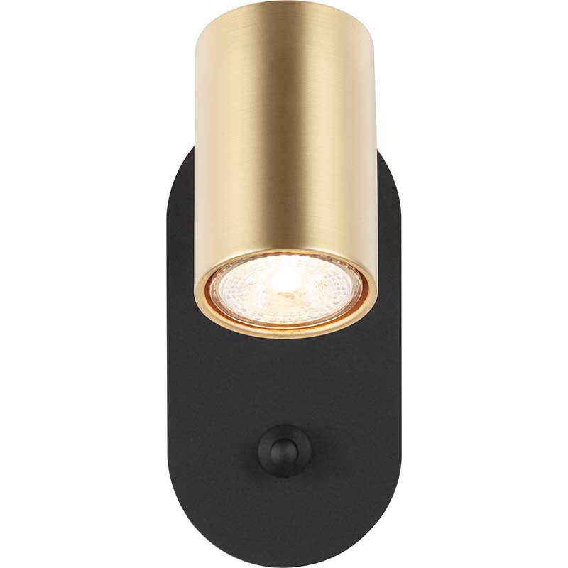 Faretto da parete moderno nordico, luce decorativa per la casa, ottone opaco e nero sabbia GU10 dim