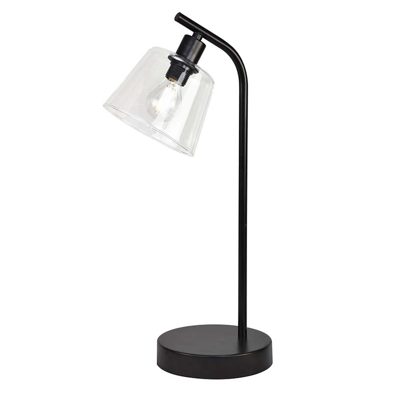 Lampada da tavolo in metallo nordico in vetro Lampada da comodino industriale E14 dim