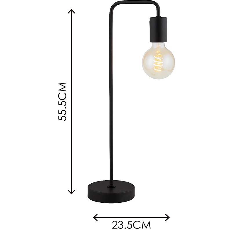 Lampada da tavolo semplice e moderna dal design autentico Lampada da tavolo industriale vintage nero opaco E27