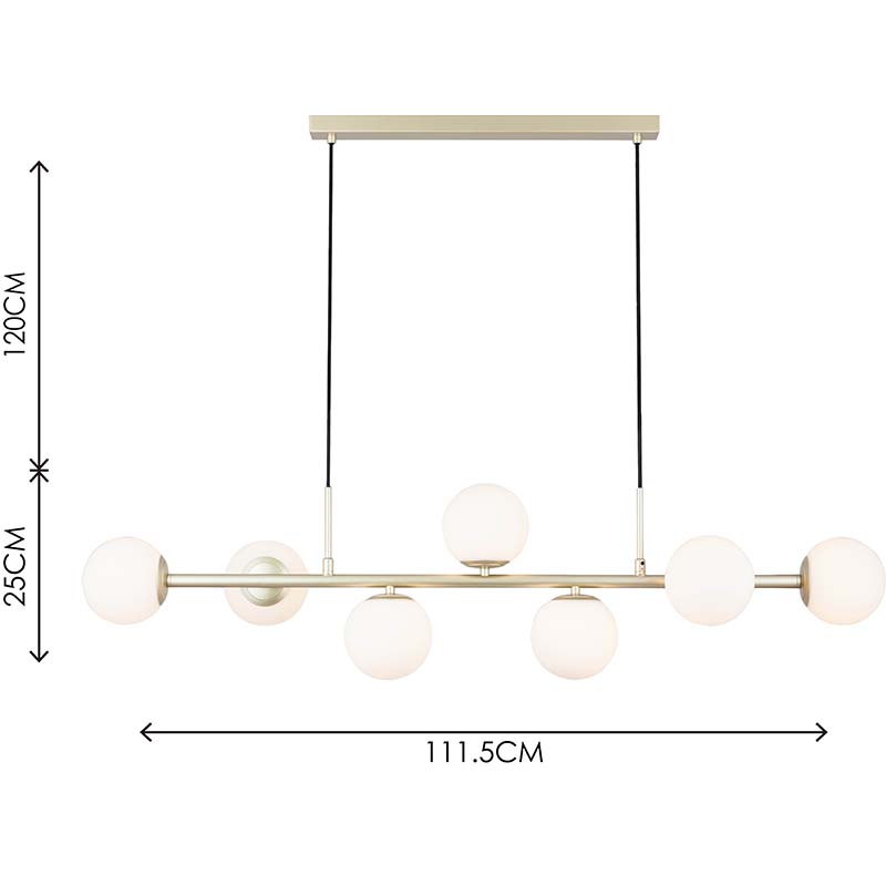 Lampada a sospensione dal design nordico autentico Lampada a sospensione decorativa regolabile 7lys Ottone verniciato e vetro opalino G9