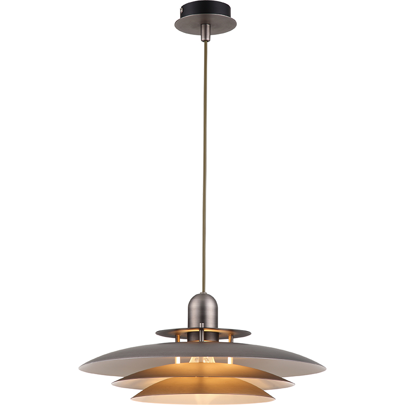 Nordic Round Light Attraente Lampadario Louvre Pendent Light Altezza regolabile in latta E27