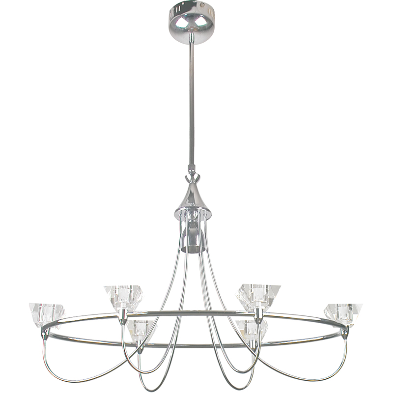 Elegante lampada a sospensione in cristallo di design in vetro diamantato cromato 7lys G4