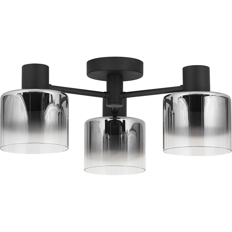 Lampada da soffitto in vetro fumé sfumato rotondo attraente stile nordico semplice 3lys E27 dim