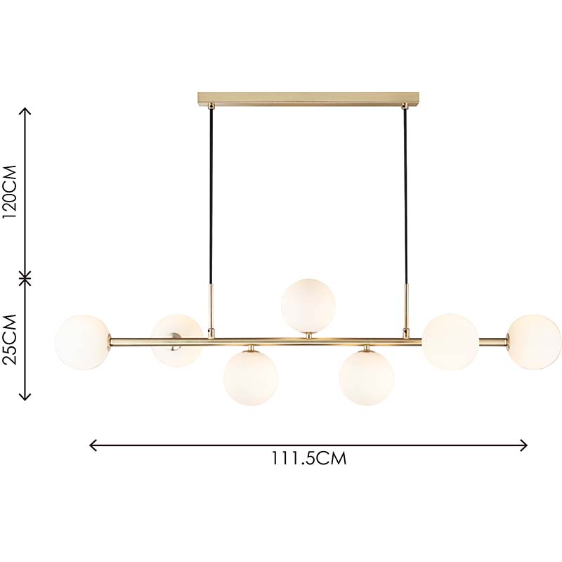 Lampada a sospensione dal design autentico nordico Lampada a sospensione regolabile decorativa 7lys Ottone opaco e vetro opalino G9