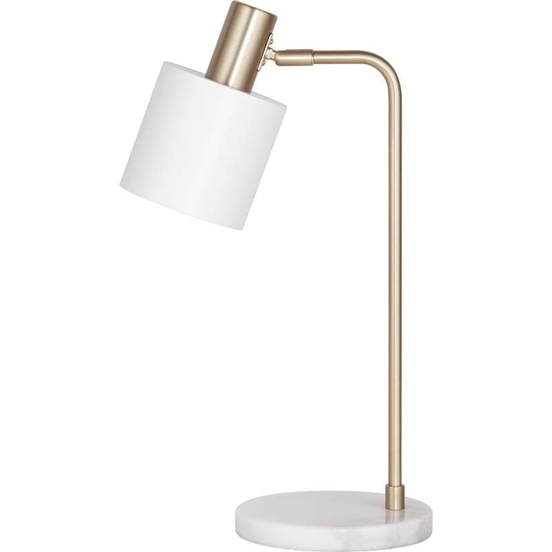 Elegante lampada da tavolo dal design autentico nordico per la lettura bianco opaco E27